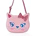 Ava & Kings Girl Faux Leather Purse Shoulder Handbag Bag for Kids Pink Kitty Cat