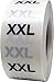 XX-Large Clothing Labels Round Circle Stickers For Retail Apparel 3/4 Inch 500 Adhesive Stickers