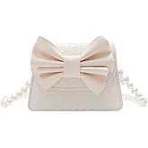 Canpto Fashion Princess Wear Bag Small Toddler Crossbody Bag Pearl Chain Handbags Shoulder Bag for Kids Gift