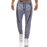 Willsa Mens Swimsuit, Casual Patchwork Overalls Pocket Sport Work Trouser Long Pants