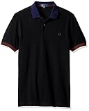 Fred Perry Men's Colour Block Pique Shirt, Black, Medium