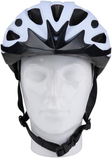 CASCO BICICICLETTA Ø55-58 CM - BICICLETTA UOMO DONNA - LEGGERO CON VENTILAZIONE E CINGHIA - BIANCO PER TUTTO I