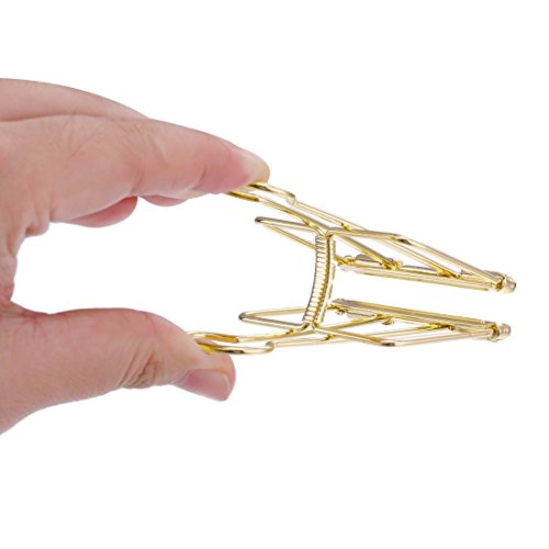 DeedyGo 15 Gold Binder Clips and 65 Cute Paper Clips Assorted Sized Smooth Stainless Steel Clips for Office School Supplies - Thumbnail 2