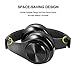 Bluetooth Headphones Over Ear, Hi-Fi Stereo Wireless Headset, Foldable, Soft Memory-Protein Earmuffs, w/Built-in Mic and Wired Mode for PC/Cell Phones/TV (Black)