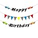 BeYumi Race Cars Birthday Banner for Boys, Colorful Pennants and Checked Flags for Party Decoration, Let’s Go Racing Birthday Backdrop for Kids Birthday
