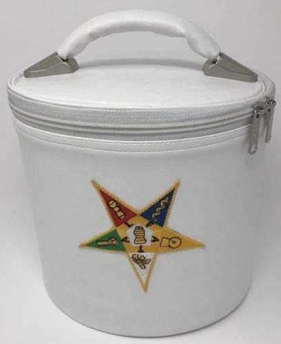 Order of Eastern Star Fez Cap Case In White with Emblem