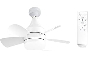 UTTOASFAY 18 Inches Ceiling Fans With Light With 3-Color Dimmable, Remote Control Led Ceiling Fan With 6 Wind Speeds, Ceiling Fans With Lights And Remote E27 Screw Detachable , Ceiling Fans, Socket Fan Light