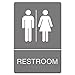 Headline Sign 4812 ADA Sign, Restroom Symbol Tactile Graphic, Molded Plastic, 6 x 9, Gray
