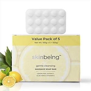 Skinbeing Cleansing Soap Bar with Lemon Peel Extracts, 100g (Value Pack of 5)