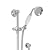 Hudson Reed Traditional Slider Rail Kit with Handset & Round Elbow In Chrome Finish