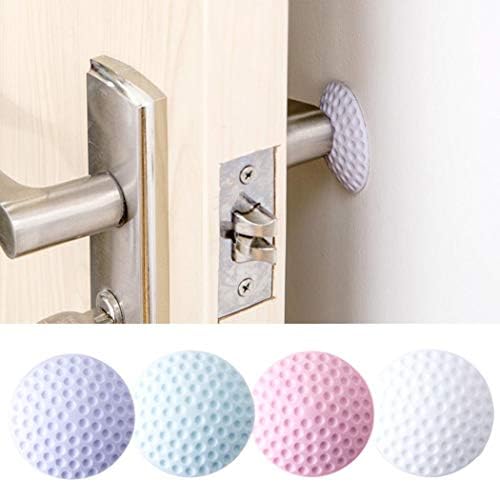 Didade 1/4/16 Pcs Door Knob Wall Shield Round White Self Adhesive Protector Prevents Holes New(White)