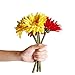 6PCS Artificial Flowers, 8.7'' Gerbera Daisies Silk Flowers Realistic Real Touch Fake Daisy Mum Flowers Chrysanthenum,Sunflowers Bouquet With Flocking Stems Gerber Daisy Fall Flowers for Home Decor