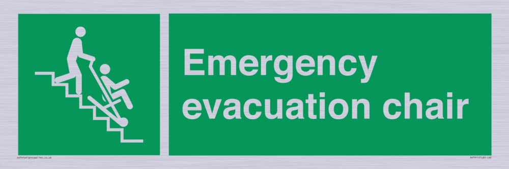 Emergency evacuation chair Sign - 600x200mm - L62