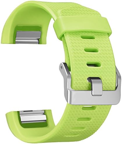 For Fitbit Charge 2 Bands, SKYLET Replacement Bands for Fitbit Charge 2 Bracelet Solid Colors with Secure Watch Clasp (No Tracker) [Small, Lime Green]