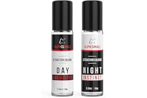 AlphaMale Day and Night Scent - Pheromone Cologne For Men Bundle - Pheromone Perfume Oil - Men’s Cologne With Pure Pheromones - 0.68 oz (20 mL)