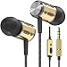 Betron AX1 Noise Isolating Earphones Headphones with Microphone Bass Driven in Ear Earbuds (Black Gold) primary