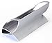 Displays2go Set of 4, Desktop Business Card Holders with Unique Curved Design - Silver, Aluminum