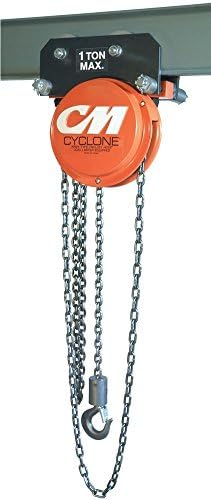CM 4549 Cyclone Army Type Geared Trolley Chain Hoist, 10000 lbs Capacity, 10' Lift Height