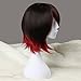 Miss U Hair Girl's Short Straight Black Brown and Red Anime Cosplay Costume Wig C028