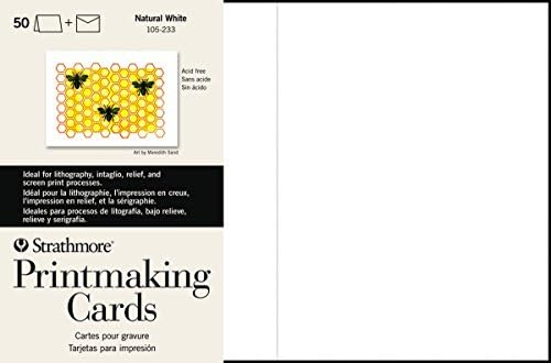 Strathmore (105-233 STR-105-233 Printmaking Cards Full with Envelope (50 Pack), 50 Cards & Envelopes