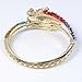 EVER FAITH® Bold Dragon Bracelet Multicolor Austrian Crystal Gold-Tone