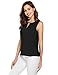 Women's Summer Loose Casual Chiffon Sleeveless Tank Blouse Shirt Tops,Black,Small