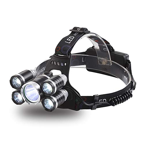 NEWEST Headlamp 12000 Lumen Ultra Bright CREE LED Work Headlight with 18650 Rechargeable Batteries, 4 Modes IPX4 Waterproof Head Lamp Best Head Lights for Camping Cycling Hiking Hunting