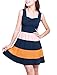 Allegra K Women Color Block Sleeveless Square Neck Mini Tank Dress S Dark Blue