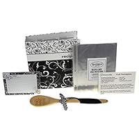 Recipe Book Bundle - Brownlow Black & White Swirl Recipe Binder, 4 x 6 Recipe Cards, Tabbed Dividers, Extra Recipe Cards, Protector Pages, Spoon & 2 Bonus Recipes by Hickoryville