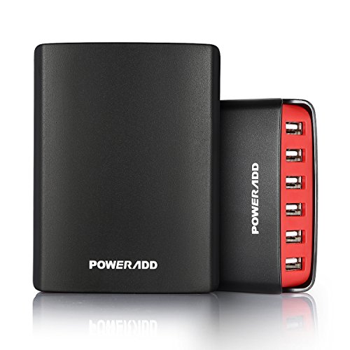 UPC 508712560022, Poweradd 50W/10A 6-Port USB Charger with Smart Charge Tech for iPhone 7 Plus, iPad, Galaxy S6/S7 edge, Tab 4 and other USB-Enabled Devices