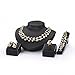 18K Gold Plated Spiral Jewelry Sets For Women Wedding Party Crystal Necklace Earrings Bracelet Rings