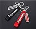 Supreme Double Side Key Chain- Fashion Design Neck Strap Keychain Holder Ring Style for Keys Phones Bags Accessories (Black and Red)