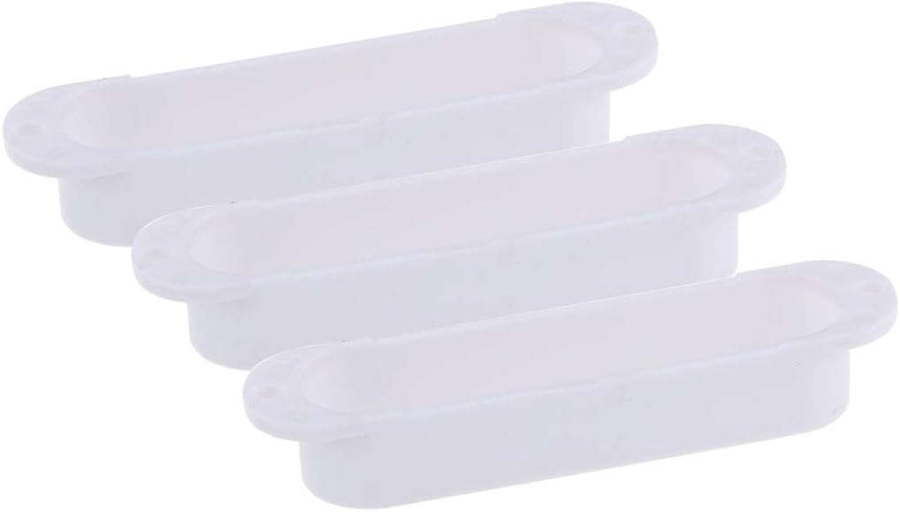 Musiclily Hot Rails Single Coil Sized Humbucker Pickup Covers Set for Strat Style Eelectric Guitar White (Set of 3) - Image 3