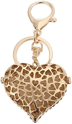 Highplus Rhinestones Women Love Heart Bowknot Key Chain Girls Bag Pendant Car Decor