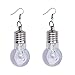 Hot Sale! Wensltd 1Pair Women Light Up Earring LED Blinking Bulb Ear Hook Dangle Jewelry (A)