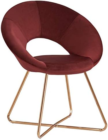Anah Nordic Modern Minimalist Fabric Sofa Chair, Modern Metal Frame Leg Living Room Balcony Lounge Chair (Color : Rust Red)