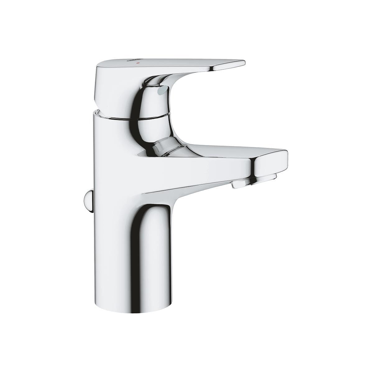 GROHE Bauflow Single-Lever Basin, S-Size A Water-Saving Tap with Pop-Up Waste Set, Chrome Finish 23751000