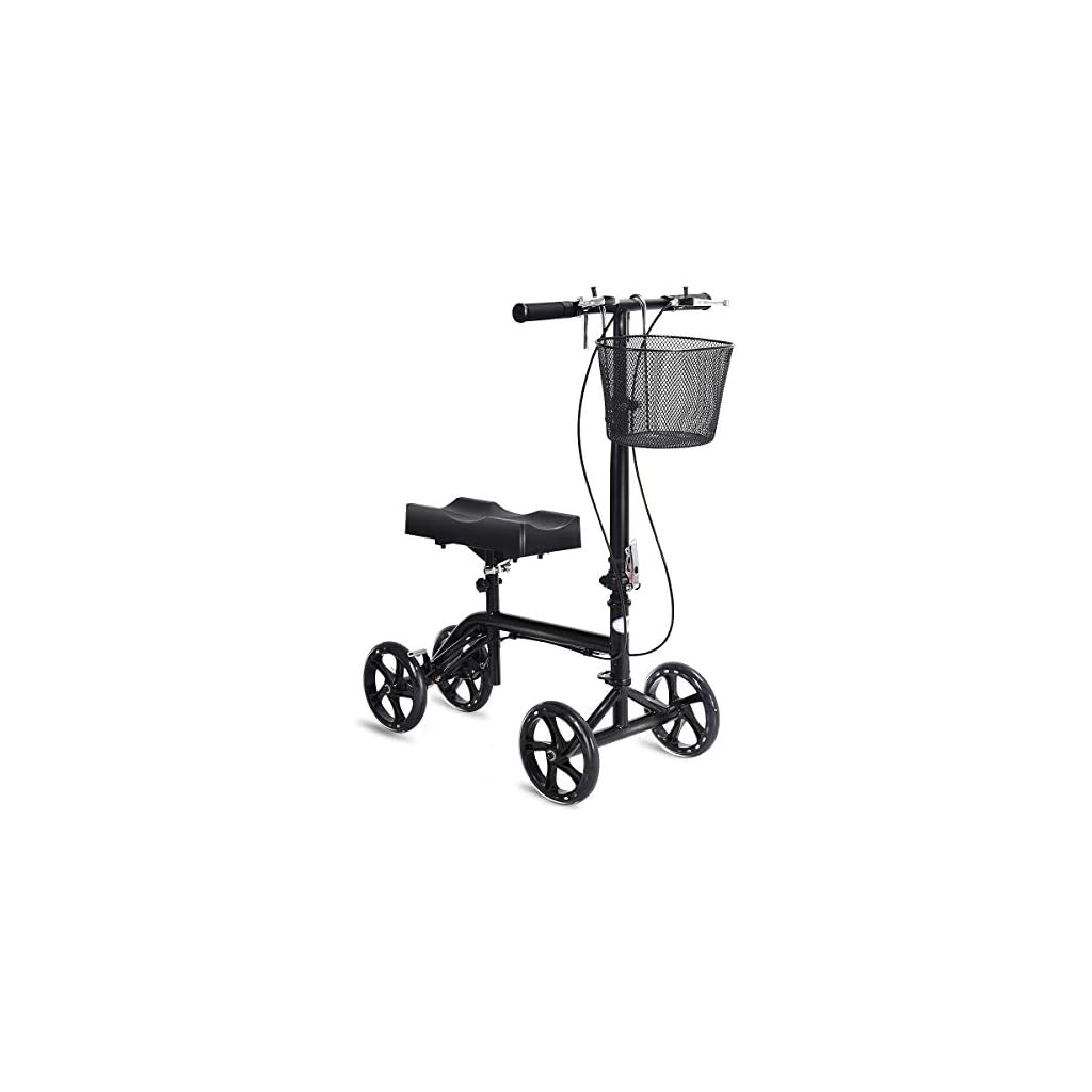 Goplus Steerable Knee Walker Folding Knee Scooter for Broken Leg, Foot