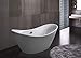 Freestanding Bathtub – 59 Inch Black Acrylic Bathtub – Modern Stand Alone Tub