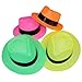Tytroy Set of 12 Neon Color Plastic Fedora Gangster Party Hats Costume Accessory