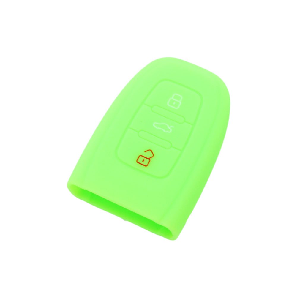 BROVACS Silicone Cover Protector Case Holder Skin Jacket Compatible with AUDI 3 Button Smart Remote Key Fob CV9821 Light Green