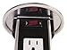 Lew Electric PUR15-S Round Countertop Pop Up 15 Amp Receptacles With USB Ports - Stainless Steel