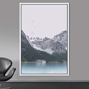 signwin Framed Canvas Wall Art Mountain Lake View...