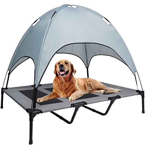 elevated dog bed with canopy