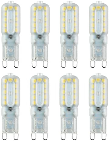 AmmToo G9 LED bulb 5W White 4000K Non Dimmable 22LEDs 2835SMD AC 110V-130V G9 Bi-Pin Base 360 Degree Beam Angle(Pack of 8)