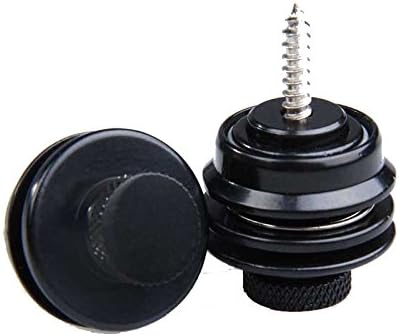 Guitar Strap Locks and Buttons Straplock Flated Safety Buckle 2Pcs Pair (Black)