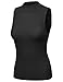 MBE Women's Solid Stretch Ribbed Sleeveless Mock Turtle Neck Knit Top