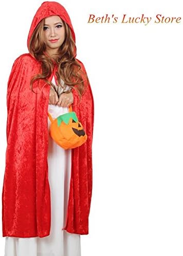 Lucky Beth Halloween Costume Adult Female Little Red Riding Hood Cloak Cape Cosplay Masquerade