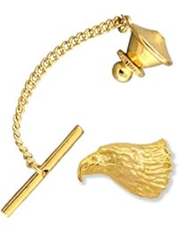 Creative Pewter Designs Bald Eagle Head Bird 22k Gold Plated Tie Tack, Tie Pin, Jewelry, BG050TT