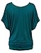 LL WT742 Women's Versatile Casual Short Sleeve Dolman Top – Loose Fit Boat Neck XXL Teal